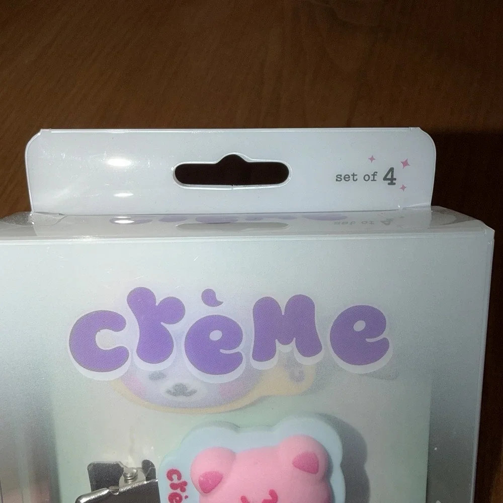 NEW The Creme Shop Set Of 4 Beary Cute Crease-Free Hair Clips K Beauty‎
